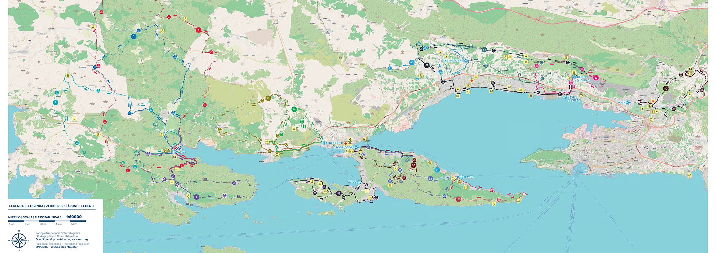 Rivijera Okrug Trogir - Biciklističke staze na otoku Čiovo